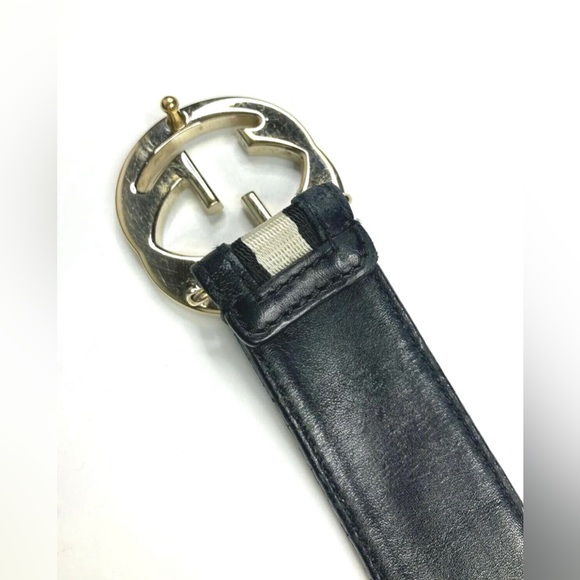 Gucci Fabric and Leather Belt Vintage